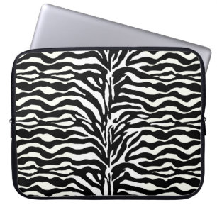 Wild Animal Print, Zebra in Black and White Lapto Laptop Sleeve