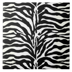 Wild Animal Print, Zebra in Black and White Tile