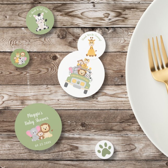 Wild Animal Safari Baby Boy Shower Confetti (Creator Uploaded)