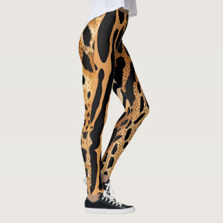 Wild Animal Spotted Assymetric Pattern Design 1 Leggings