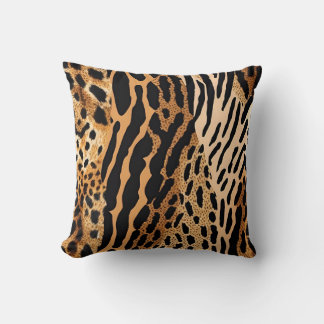 Wild Animal Spotted Asymmetric Pattern Design 1 Throw Pillow
