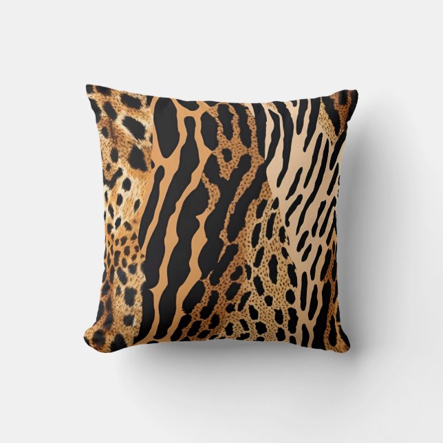 Wild Animal Spotted Asymmetric Pattern Design 1 Throw Pillow (Front)