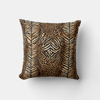 Wild Animal Symmetric Pattern Design 3 Throw Pillow