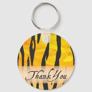 Wild Animal Tiger Stripe Thank You Keychain