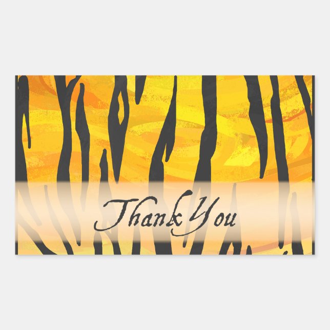 Wild Animal Tiger Stripe Thank You Sticker (Front)