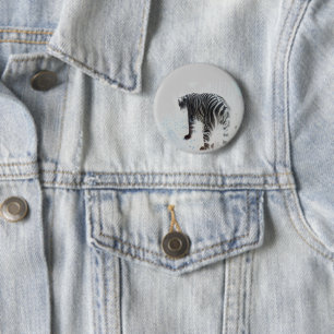 Wild Animal White Tiger 2 Inch Round Button