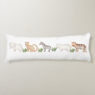 wild Animal With Jungle Tree pattern Body Pillow