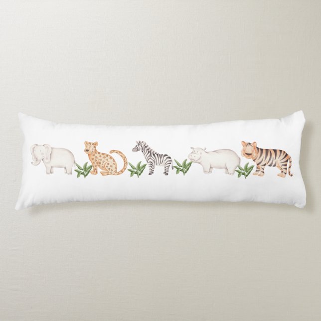 wild Animal With Jungle Tree pattern Body Pillow (Front)