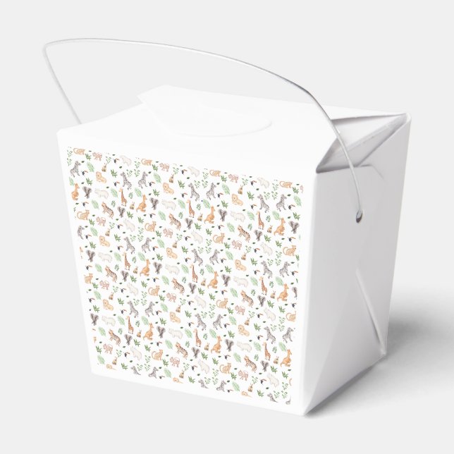 wild Animal With Jungle Tree pattern Favor Box (Back Side)
