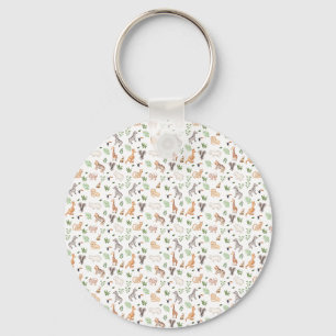 wild Animal With Jungle Tree pattern Keychain