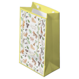 wild Animal With Jungle Tree pattern Small Gift Bag