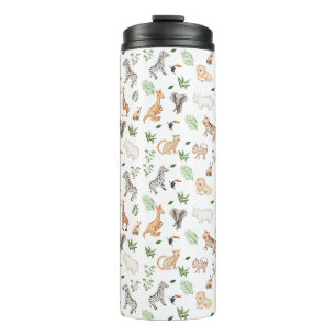 wild Animal With Jungle Tree pattern Thermal Tumbler