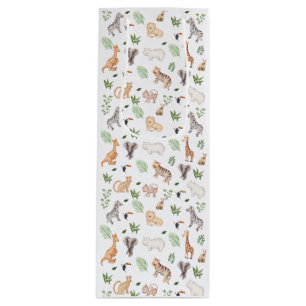 wild Animal With Jungle Tree pattern Wine Gift Bag