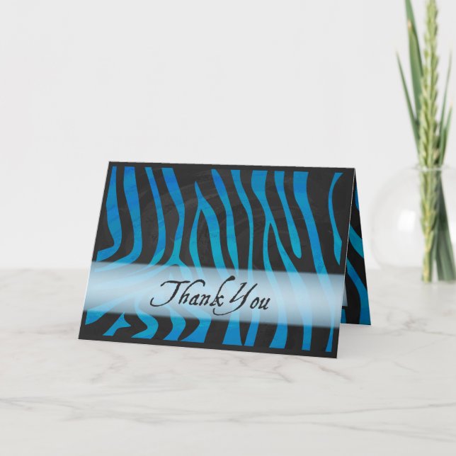 Wild Animal Zebra Thank You Card (Front)