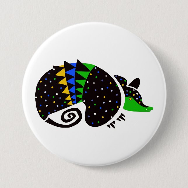 Wild animals - ARMADILLO - Endangered animal  3 Inch Round Button (Front)