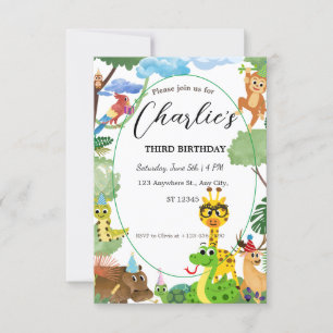 Wild Animals Birthday invitation for Child