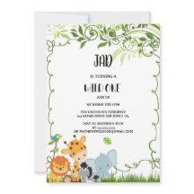 WILD ANIMALS birthday  invitations