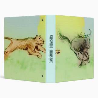 Wild Animals Chase in Nature - Lion & Buffalo Binder