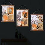 Wild Animals Earth Tone Modern Abstract Pop Art Hanging Tapestry<br><div class="desc">Modern abstract wild animal wall hanging with african giraffe,  zebra and south american jaguar animals and organic shapes in pop art portrait style.  Cool mixed media design in earth tones of golden sand beige burnt orange and green.</div>
