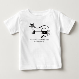 Wild animals -  FERRET - Endangered animal graphic Baby T-Shirt