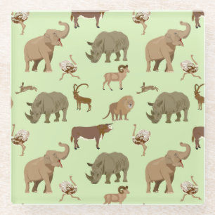 Wild animals glass coaster