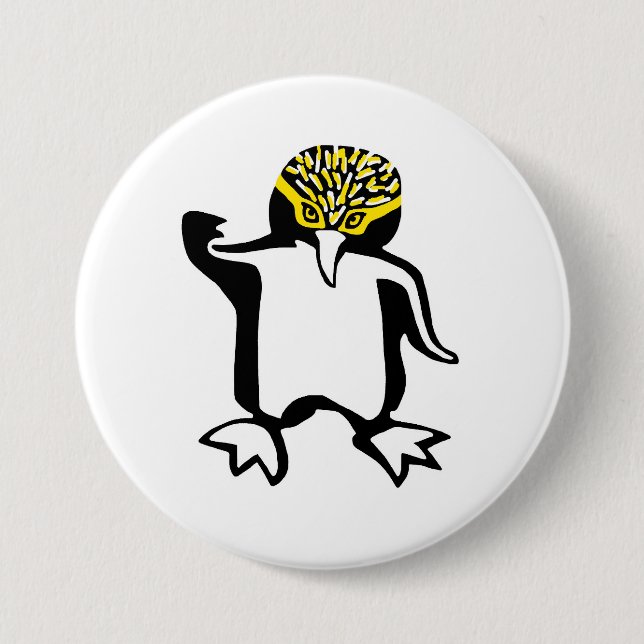 Wild animals -Happy PENGUIN - Wildlife 3 Inch Round Button (Front)