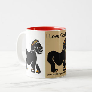 Wild animals - I love GORILLAS- Wildlife - Two-Tone Coffee Mug