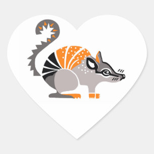 Wild animals - I love NUMBATS - Wildlife-Marsupial Heart Sticker