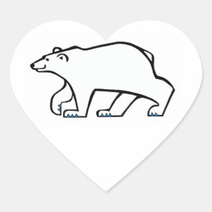 Wild animals -I love Polar BEARS - Animal lover -  Heart Sticker