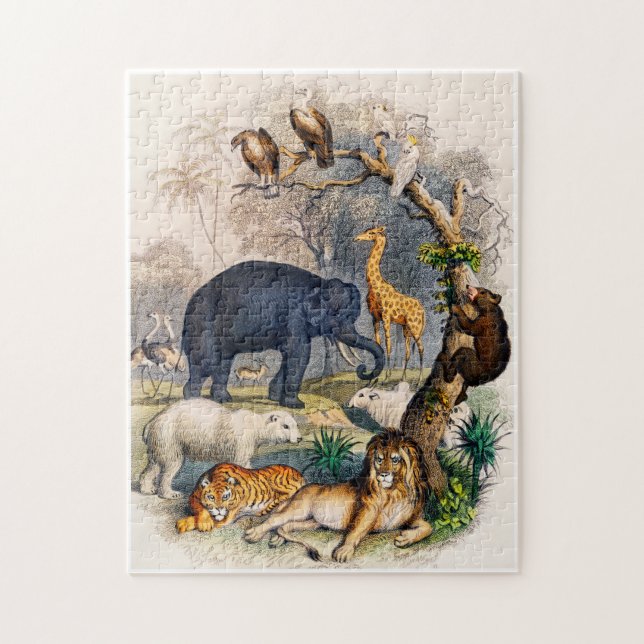 Wild animals illustration jigsaw puzzle (Vertical)