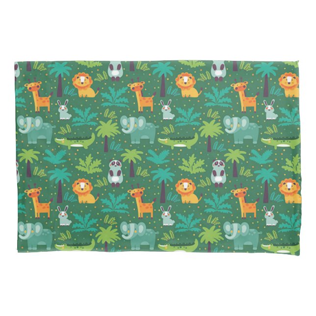 Wild Animals In Jungle Pillowcase (Front)