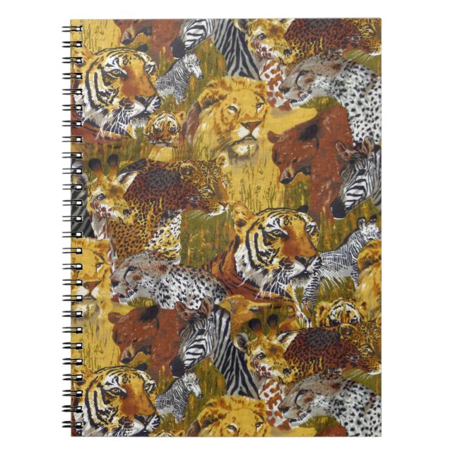 Wild Animals 🦁🐯🐻🦒 Notebook (Front)