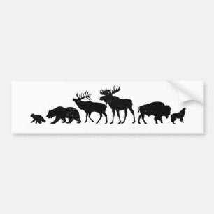 Wild Animals of Yellowstone Bumper Sticker