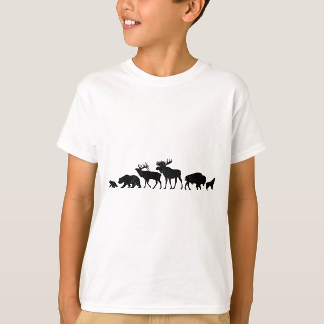 Wild Animals of Yellowstone T-Shirt (Front)