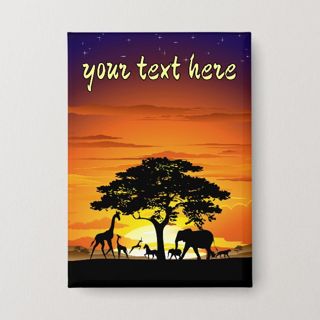 Wild Animals on African Savanna Sunset (Front)