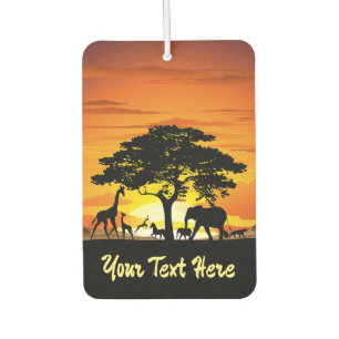 Wild Animals on African Savanna Sunset Air Freshener
