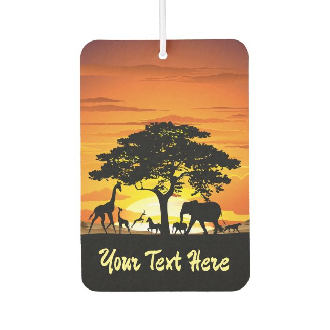 Wild Animals on African Savanna Sunset Air Freshener (Front)