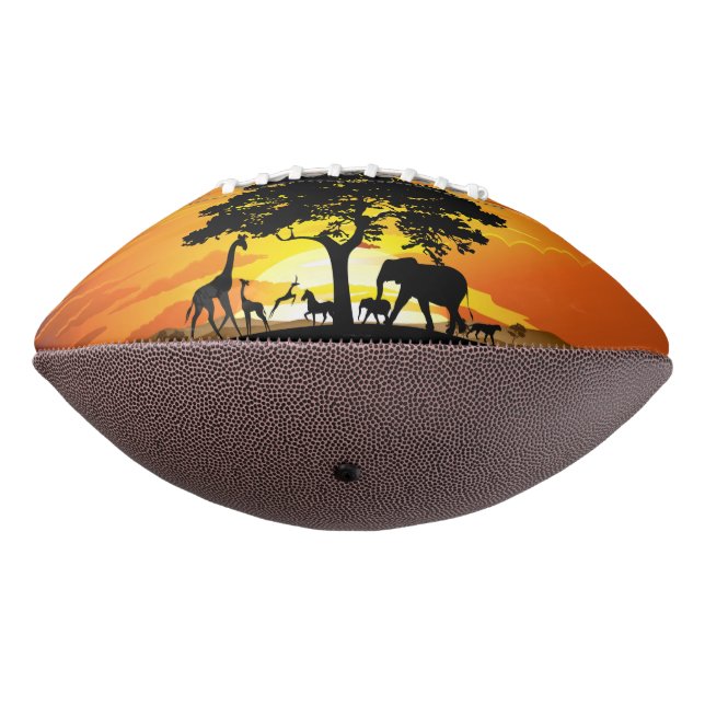 Wild Animals on African Savanna Sunset Football (Rotated 270)