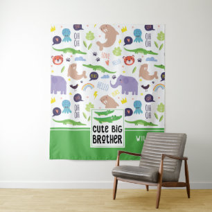 Wild Animals Pattern Cute Big Brother Gift Tapestry