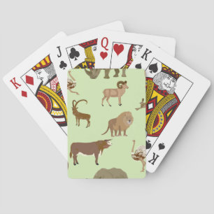 Wild animals playing cards
