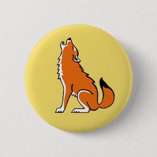 Wild animals -  Red WOLF- Nature- yellow 2 Inch Round Button
