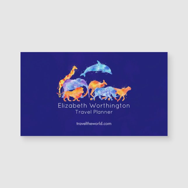 Wild Animals Running Together Colourful Watercolor (Front)