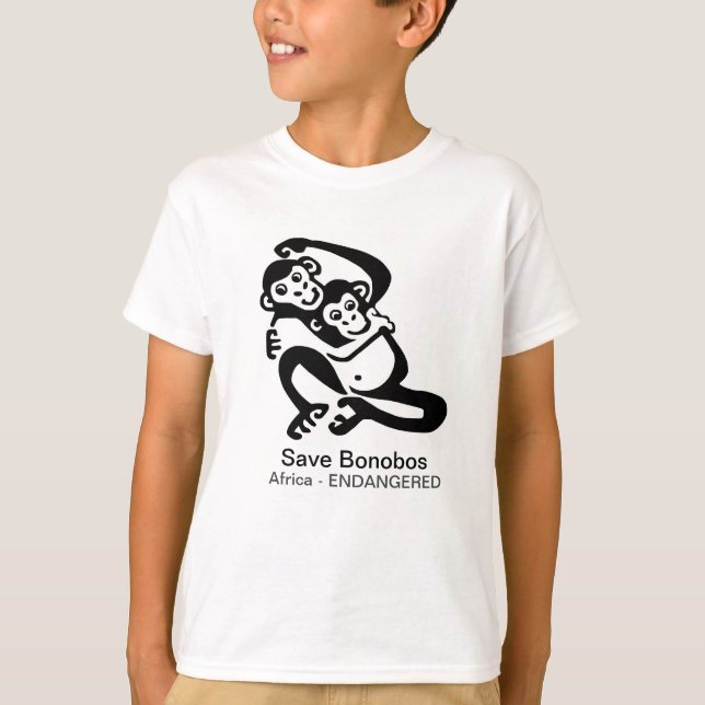 Wild animals -Save BONOBOS- Chimpanzee - Africa T-Shirt (Front)