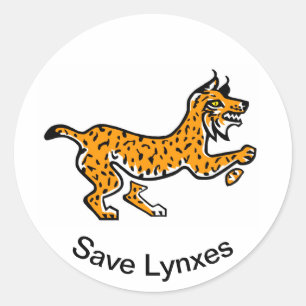 Wild animals - Save LYNXES - Wildlife -  Classic Round Sticker