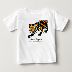 Wild animals - Save TIGERS - Endangered animal -  Baby T-Shirt