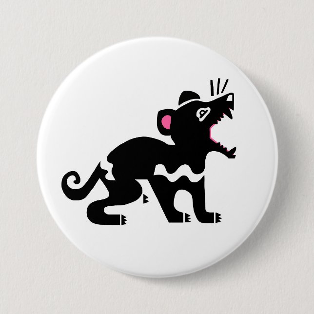 Wild animals -  TASMANIAN DEVIL- Marsupial 3 Inch Round Button (Front)