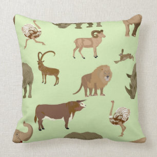Wild animals throw pillow