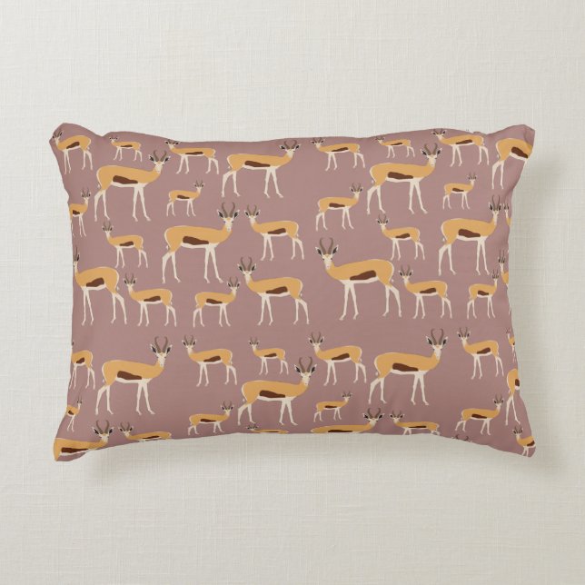 Wild Antelope Animal Pattern  Accent Pillow (Front)