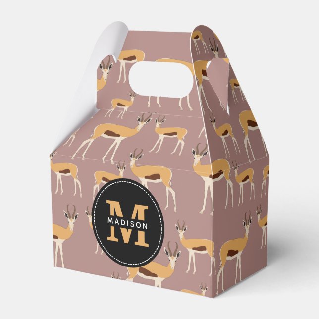 Wild Antelope Animal Pattern Favor Box (Front Side)
