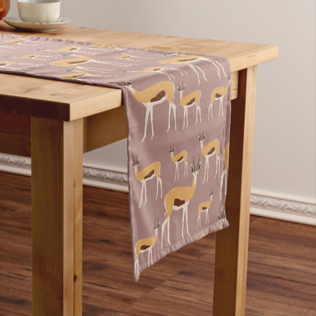 Wild Antelope Animal Pattern Short Table Runner (In Situ)